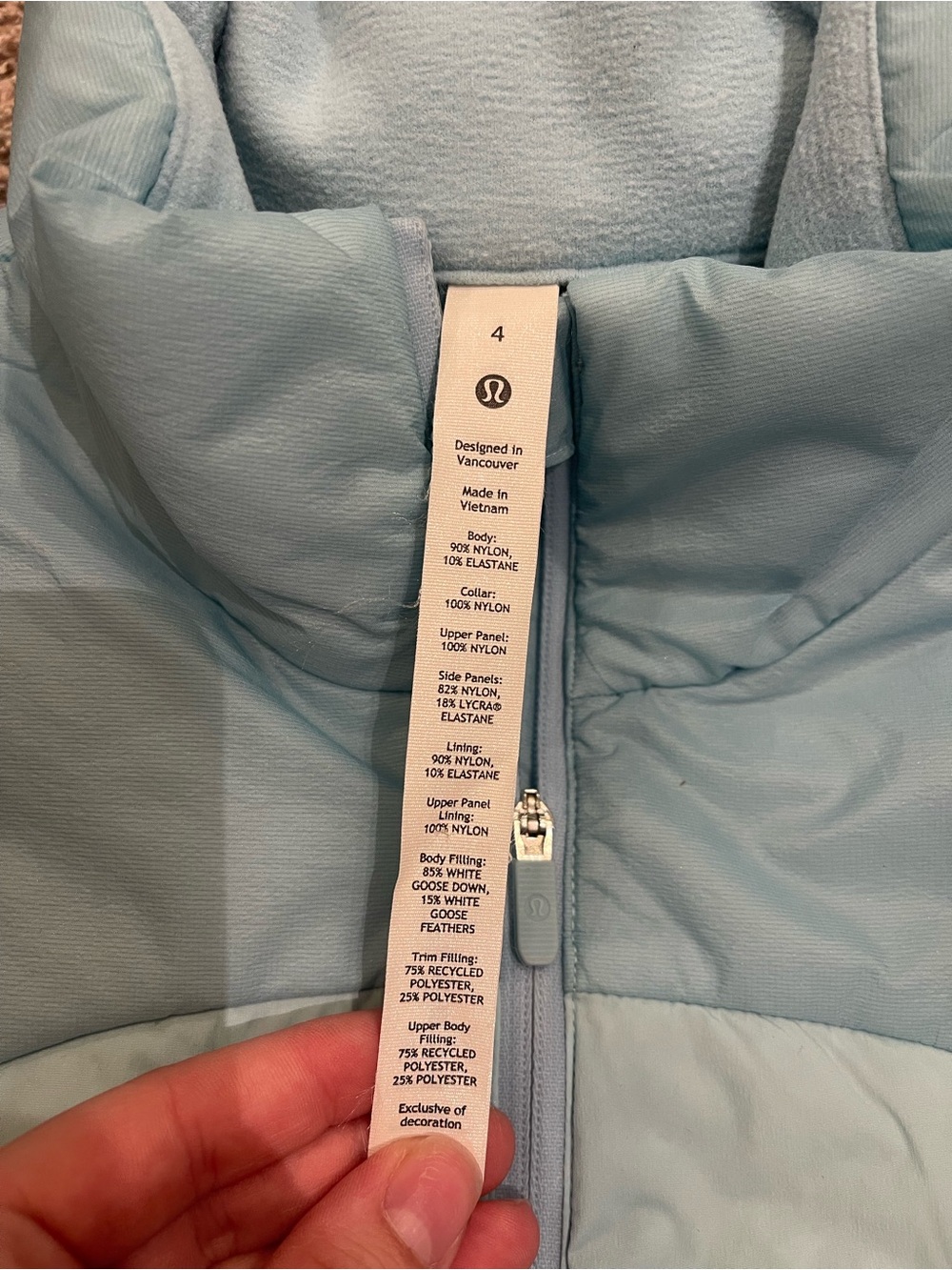 Lululemon Sea Frost Down for It All Vest Size 4 - Picture 5 of 9